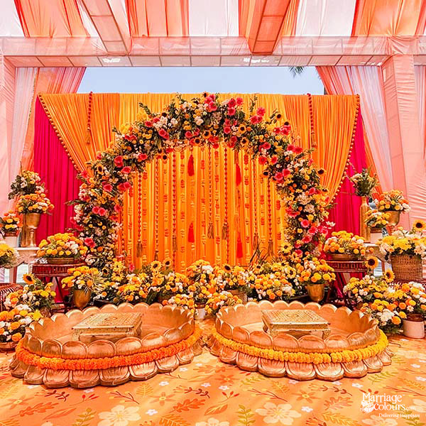 Haldi garden brunch setup